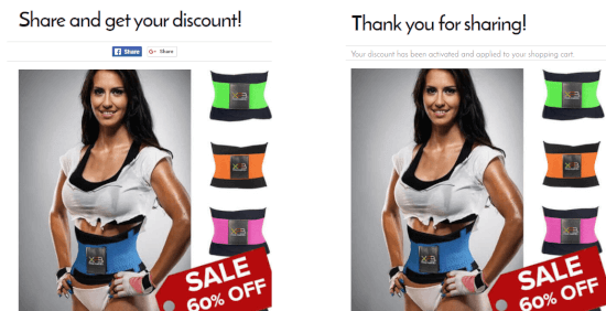 share to get discount on social media