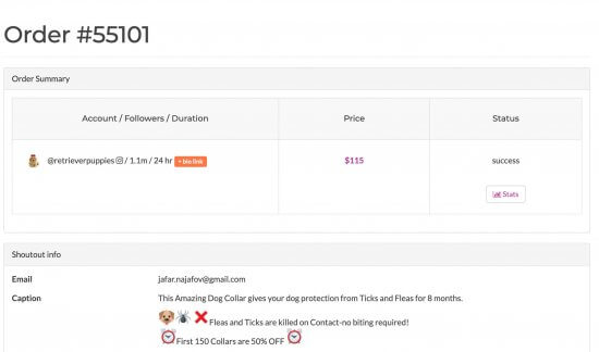 shoutcart order page